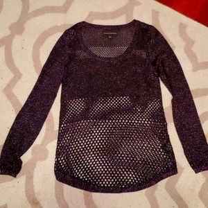 ROCK & REPUBLIC sparkled dark purple knit sweater